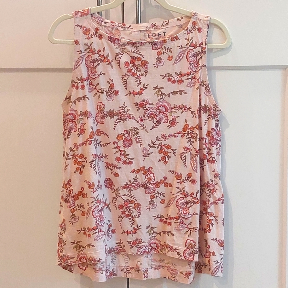 LOFT Pink Floral Tank
